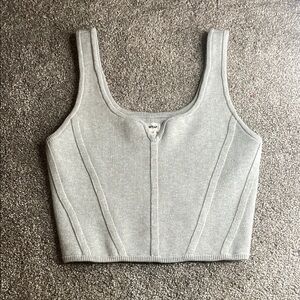 Aerie Gray Fitted Bustier Tank Top